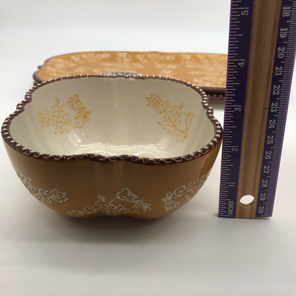 Temp-tations Floral Lace Fall soup bowl and plate. Set of 2 - Picture 7 of 12
